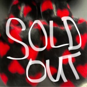 Black and Red Heart Slippers